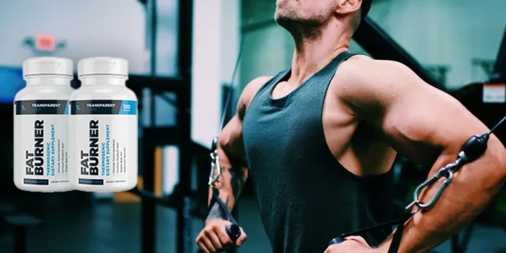 A man working out in the gym with Transparent Labs Fat Burner on the side